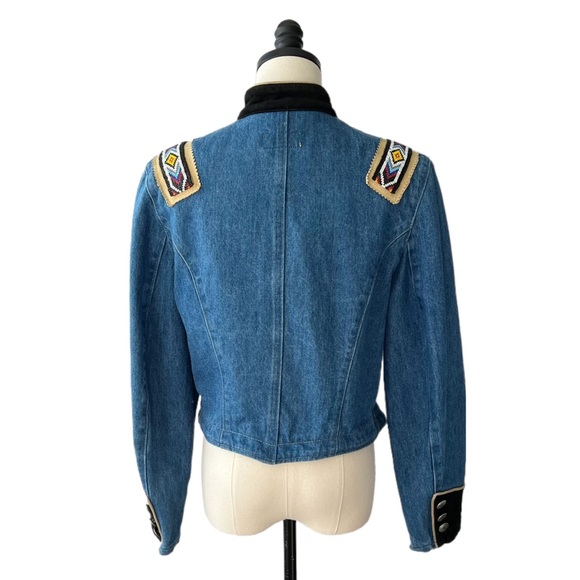 Phoenix USA Frontier Collection Beaded Denim Jacket | L (see measurements) - Picture 4 of 9